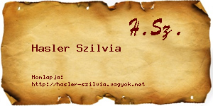 Hasler Szilvia névjegykártya